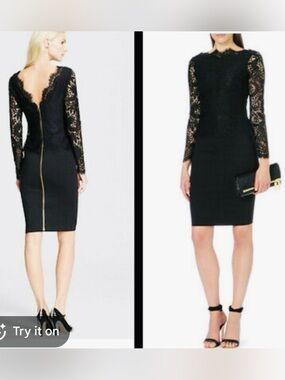 Ted baker vendela lace cocktail dress black ted size 1 (US 4-6)